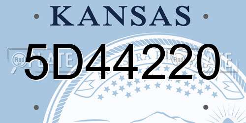 5D44220 Kansas License Plate