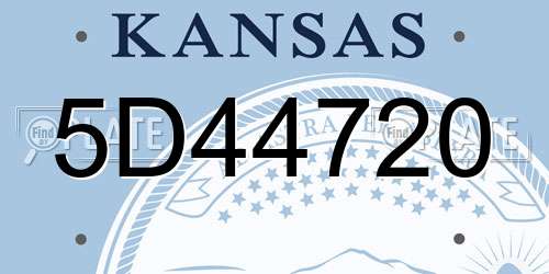 5D44720 Kansas License Plate