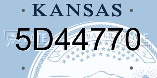 5D44770 Kansas License Plate