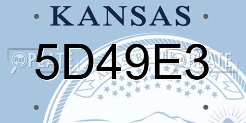 5D49E3 Kansas License Plate