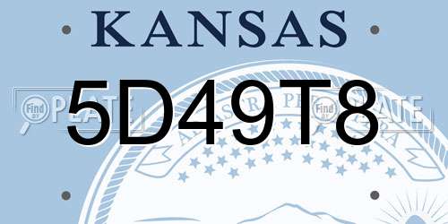 5D49T8 Kansas License Plate