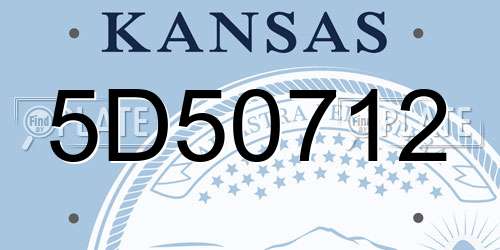 5D50712 Kansas License Plate