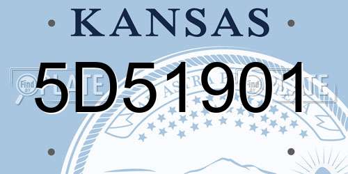 5D51901 Kansas License Plate