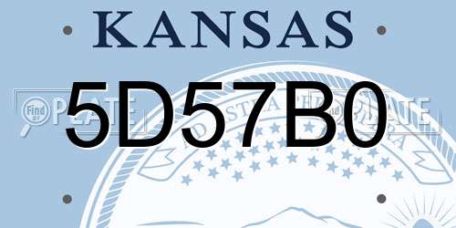 5D57B0 Kansas License Plate