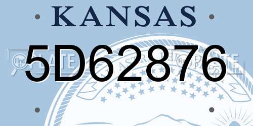 5D62876 Kansas License Plate