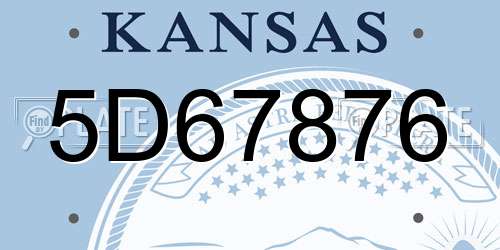 5D67876 Kansas License Plate