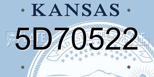 5D70522 Kansas License Plate