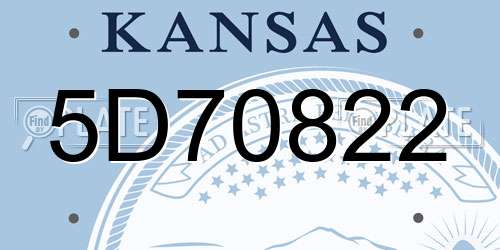 5D70822 Kansas License Plate