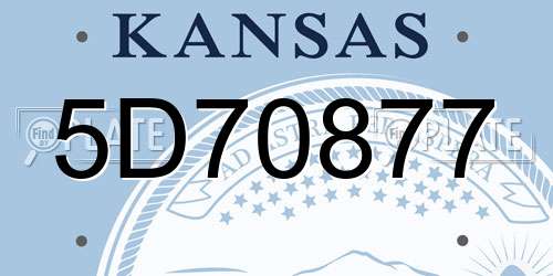 5D70877 Kansas License Plate