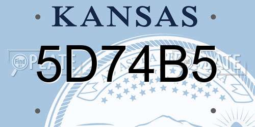 5D74B5 Kansas License Plate