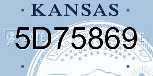 5D75869 Kansas License Plate