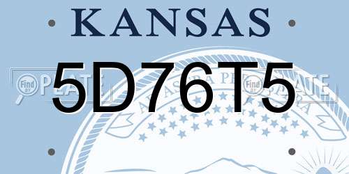 5D76T5 Kansas License Plate