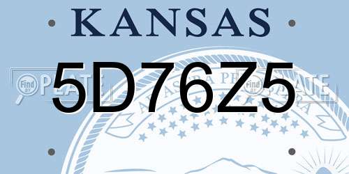 5D76Z5 Kansas License Plate