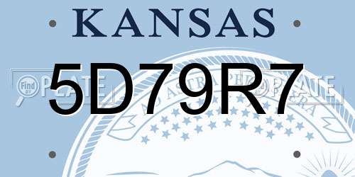 5D79R7 Kansas License Plate
