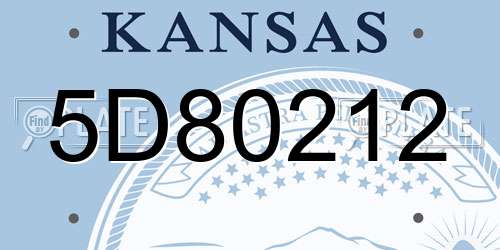 5D80212 Kansas License Plate