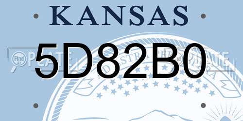 5D82B0 Kansas License Plate