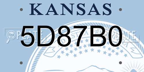 5D87B0 Kansas License Plate