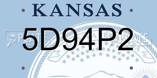 5D94P2 Kansas License Plate