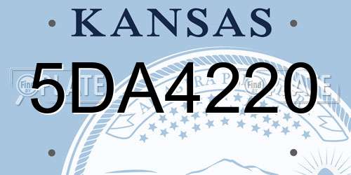 5DA4220 Kansas License Plate