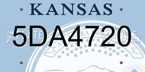 5DA4720 Kansas License Plate