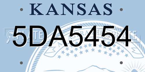 5DA5454 Kansas License Plate