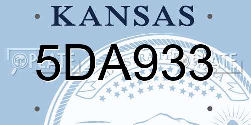 5DA933 Kansas License Plate