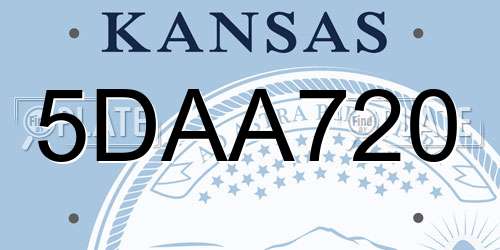 5DAA720 Kansas License Plate