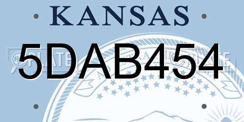 5DAB454 Kansas License Plate