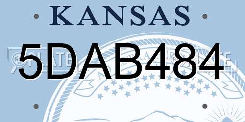 5DAB484 Kansas License Plate