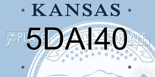 5DAI40 Kansas License Plate