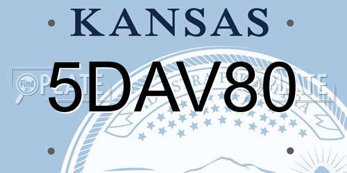 5DAV80 Kansas License Plate