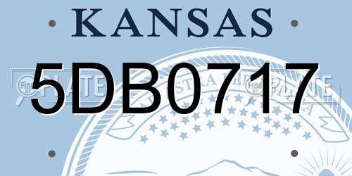 5DB0717 Kansas License Plate
