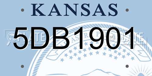 5DB1901 Kansas License Plate