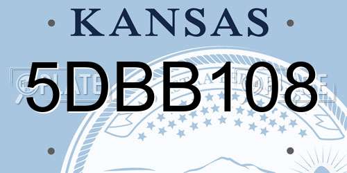 5DBB108 Kansas License Plate