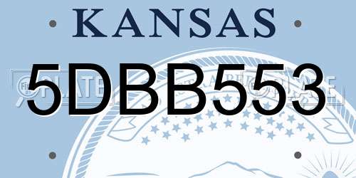 5DBB553 Kansas License Plate