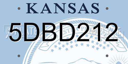 5DBD212 Kansas License Plate