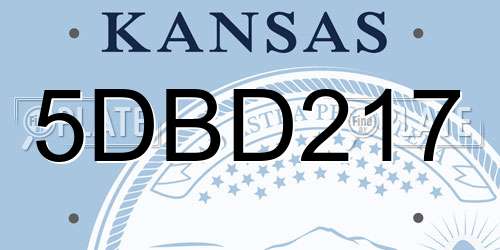 5DBD217 Kansas License Plate