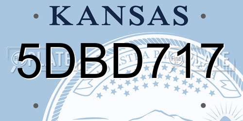 5DBD717 Kansas License Plate