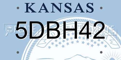 5DBH42 Kansas License Plate
