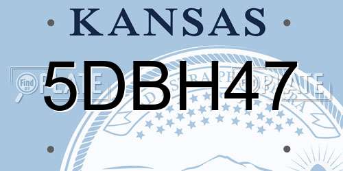 5DBH47 Kansas License Plate
