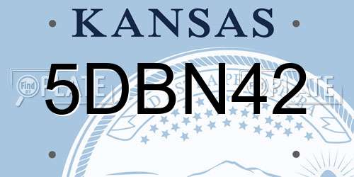5DBN42 Kansas License Plate