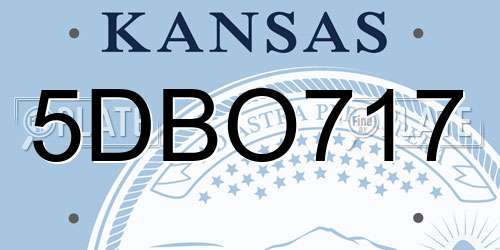 5DBO717 Kansas License Plate
