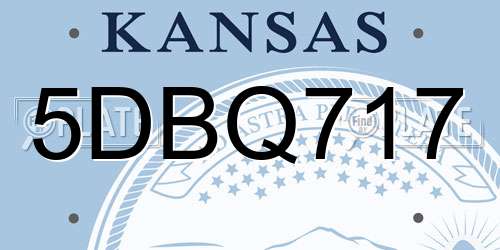 5DBQ717 Kansas License Plate