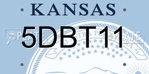 5DBT11 Kansas License Plate
