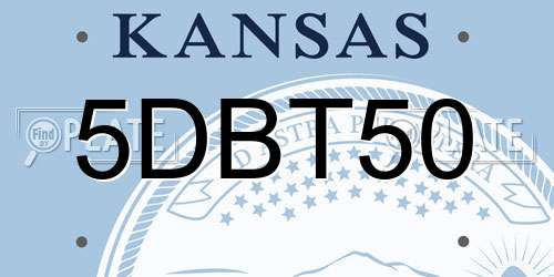 5DBT50 Kansas License Plate