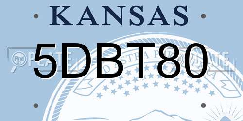 5DBT80 Kansas License Plate