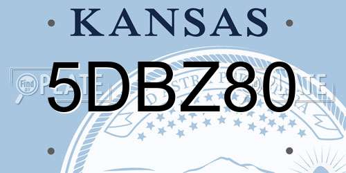 5DBZ80 Kansas License Plate