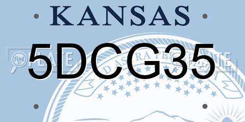 5DCG35 Kansas License Plate
