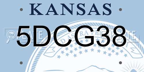 5DCG38 Kansas License Plate