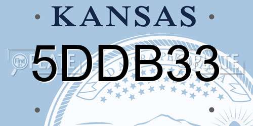 5DDB33 Kansas License Plate